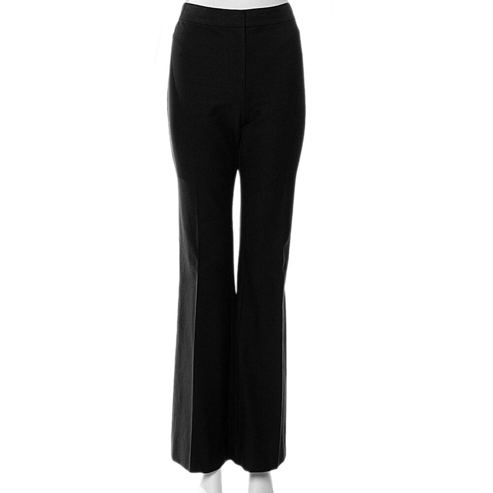 Derek Lam 10 Crosby High Rise Flare Pants Black Size 6 Slit Pockets Designer